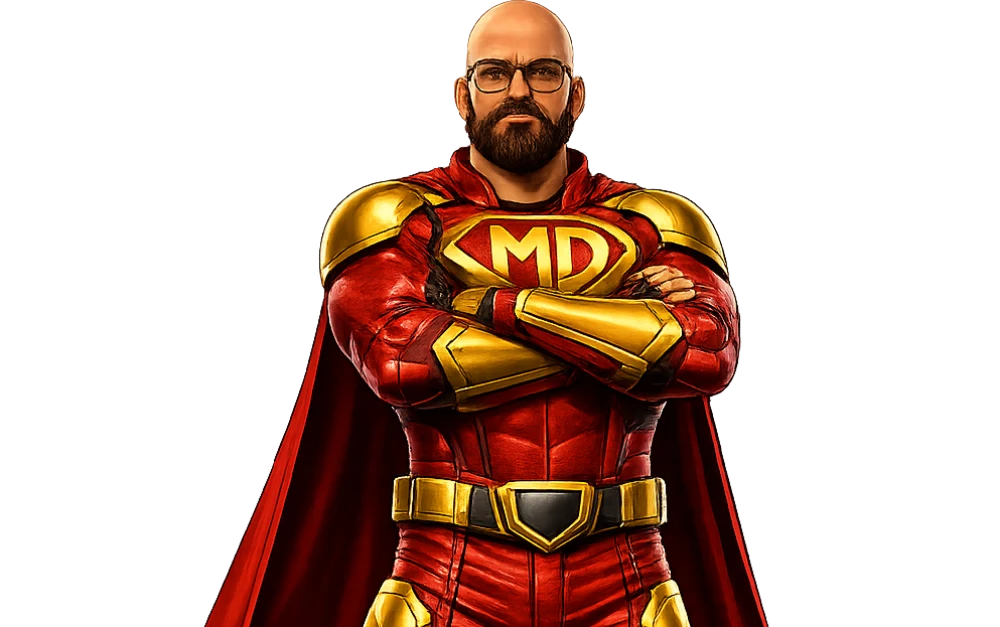 Le personnage Mighty Dad, super-héros du quotidien parental
